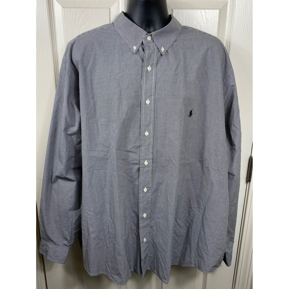Ralph Lauren Men's Gingham Button‎ Down Shirt Classic Fit Stretch 3XB
